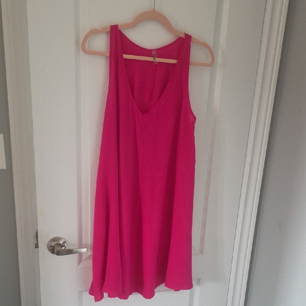Swimsuits For All Vibrant Pink Mini Dress Coverup